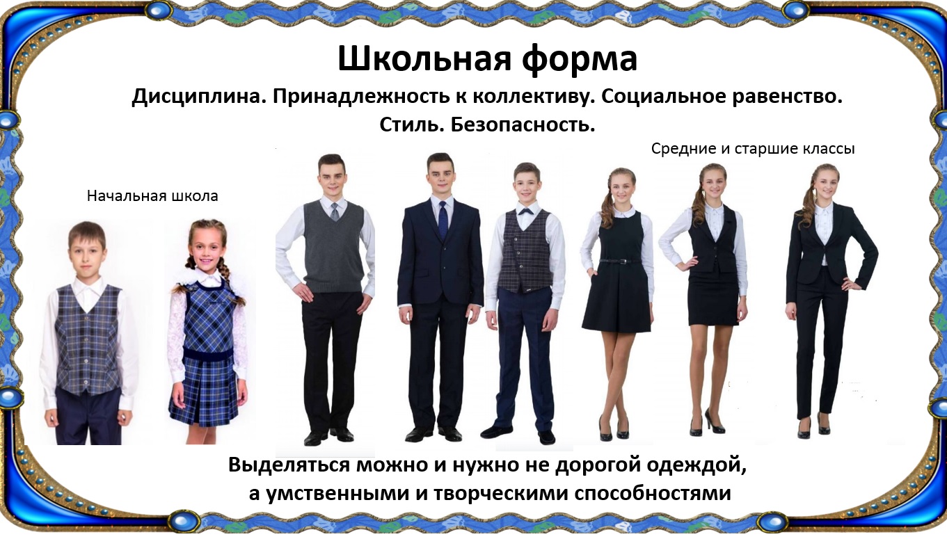 Изображения школьной формы для учащихся 5-11 классов.